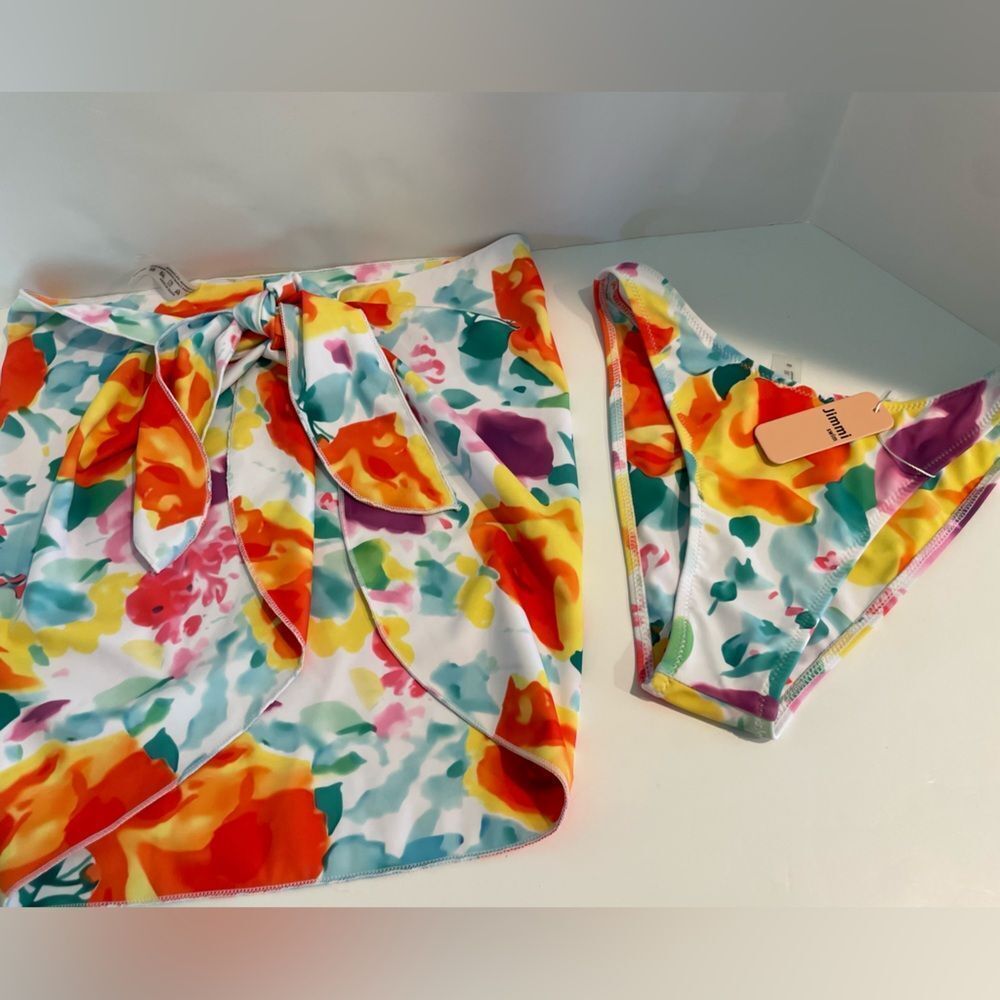 Jimmi Swim Bottoms and Tie Skirt Size Small